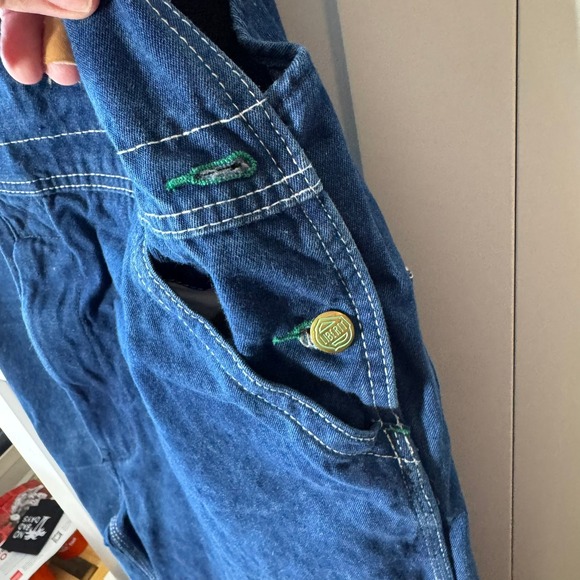 Liberty Overalls Denim Blue Bib Style Classic Workwear Zip Front Pockets 40 X 32 - Picture 2 of 16